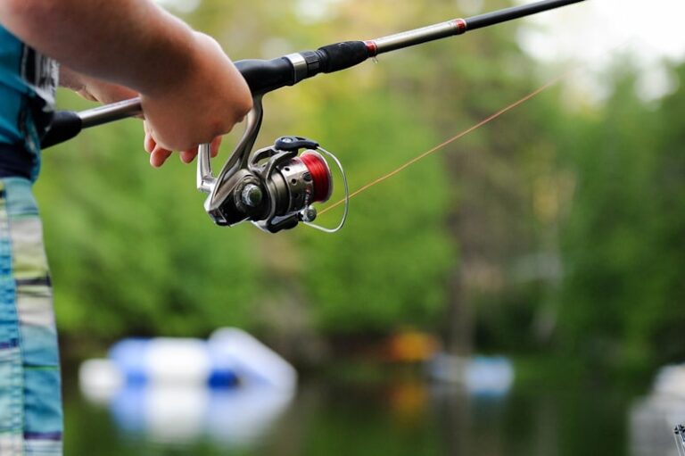 Close-up of fishing rod – budget rod and reel combos